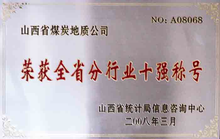 全省分行業(yè)十強(qiáng)